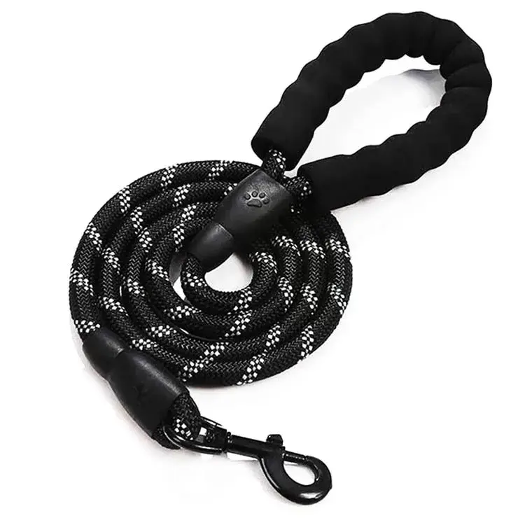 Guinzaglio resistente per cani (nero, 0.8cm, 1.5m)